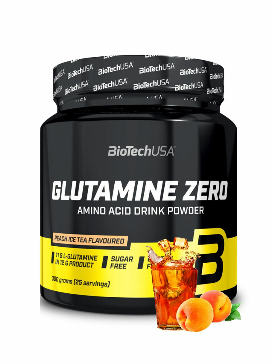 GLUTAMINE ZERO 300 gr, 25 порции(й), персиковый ледяной чай