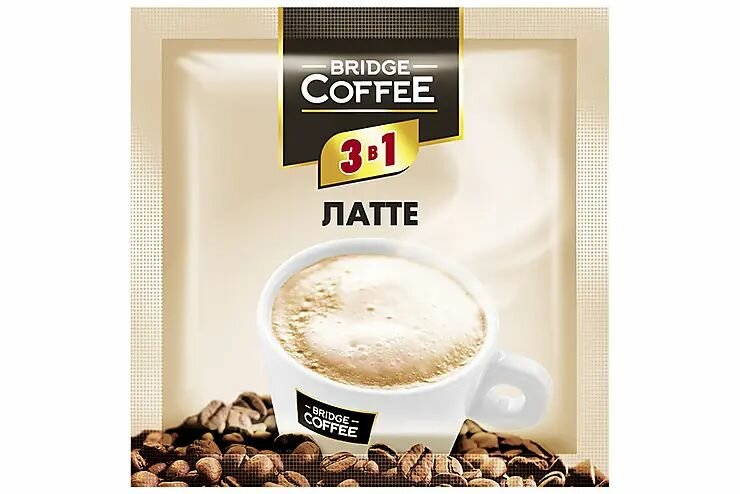 Bridge Coffee, напиток кофейный 3 в 1 Латте, 20 г (упаковка 40 шт.)