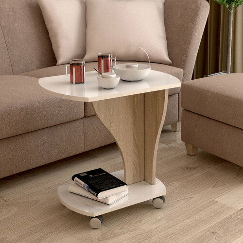Журнальный столик на колесах Уют белыйсонома 554055 см 2800₽