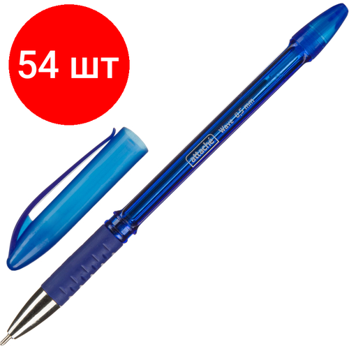 Комплект 54 штук, Ручка шариковая неавтомат. Attache Wave линия 0.5мм, масл, син, манж