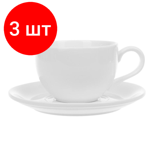 Комплект 3 штук Чайная пара Chan Wave Classic 300мл фарфор белый фк877 3680₽