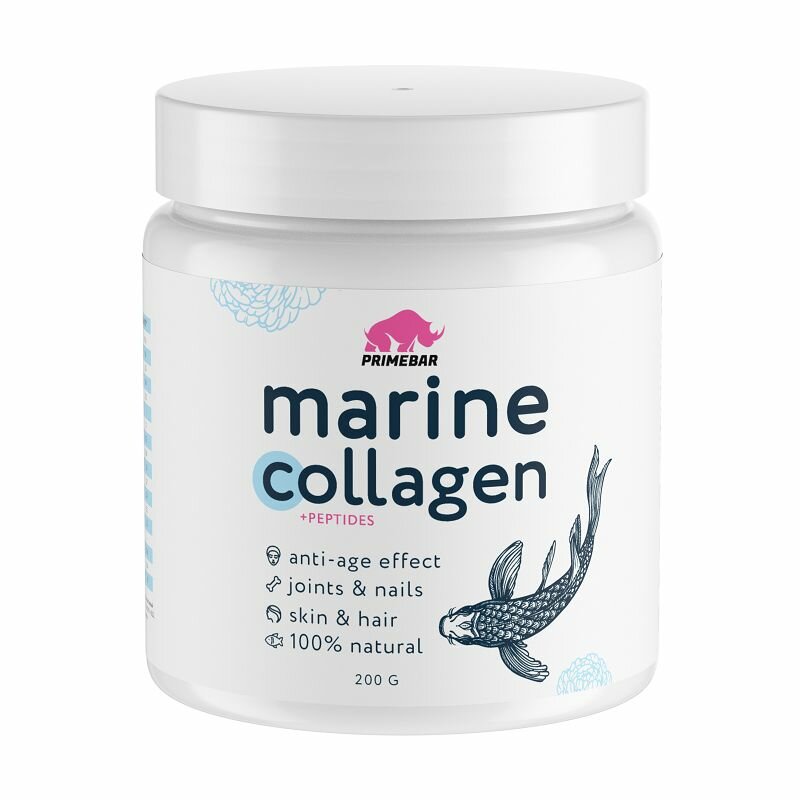 Коллаген морской порошок, 200 гр, Prime Kraft Marine Collagen, для молодости и здоровья кожи