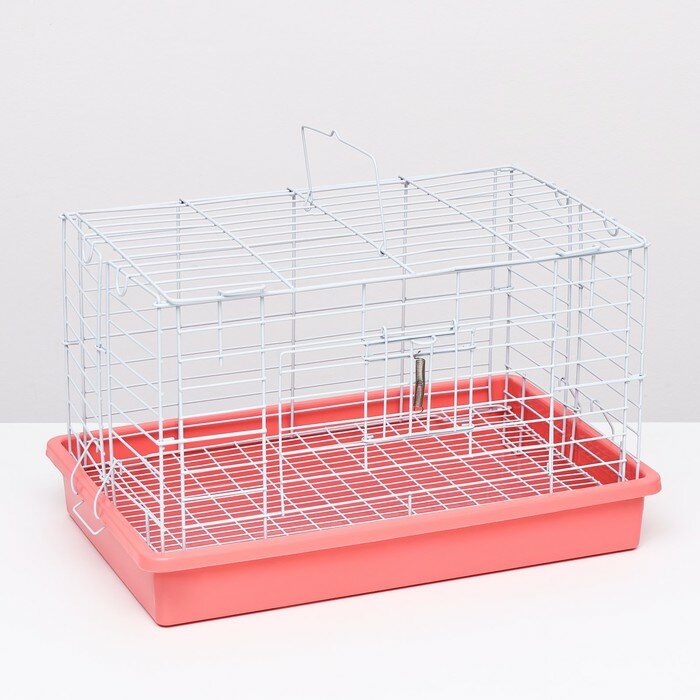 Пижон Клетка для кроликов 43 х 29 х 26 см, розовая - фотография № 1