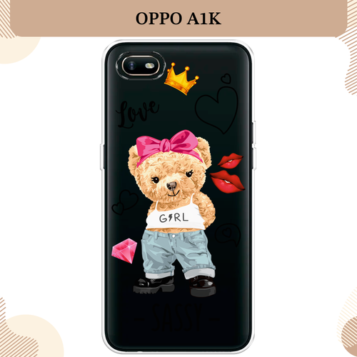 Силиконовый чехол Sugar Sassy на Oppo A1k / Оппо A1K, прозрачный силиконовый чехол медвежья спина на oppo a1k оппо a1k прозрачный