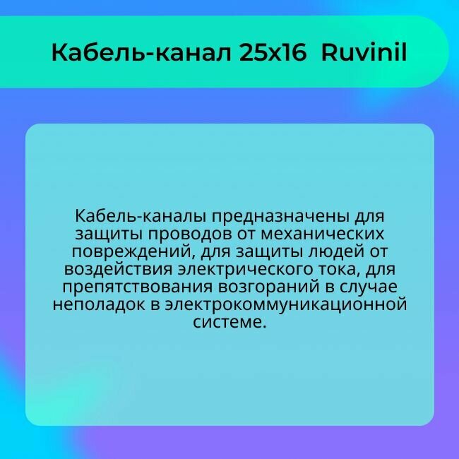 Кабель-канал для проводов белый 25х16 Ruvinil ПВХ пластик L1000 - 4шт