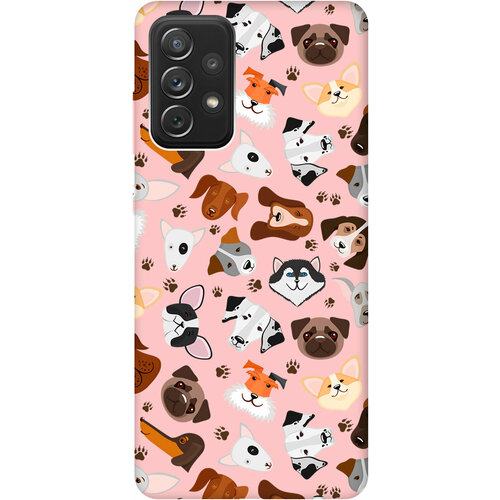 Силиконовый чехол на Samsung Galaxy A72, Самсунг А72 Silky Touch Premium с принтом Dogs Pattern светло-розовый силиконовый чехол на samsung galaxy a03s самсунг а03с silky touch premium с принтом dogs pattern светло розовый