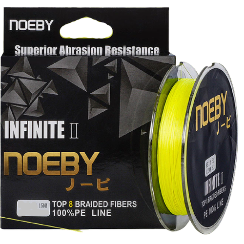 фото Noeby, шнур infinite ii 8 braid yellow, 150м, 2.0, 0.234мм, 29lb
