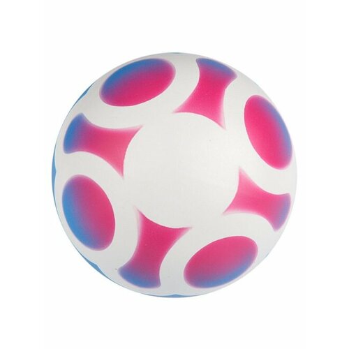Мяч резиновый трафаретное окр-ие , d125 (белый, синий, фиолетовый круг) 4P-125