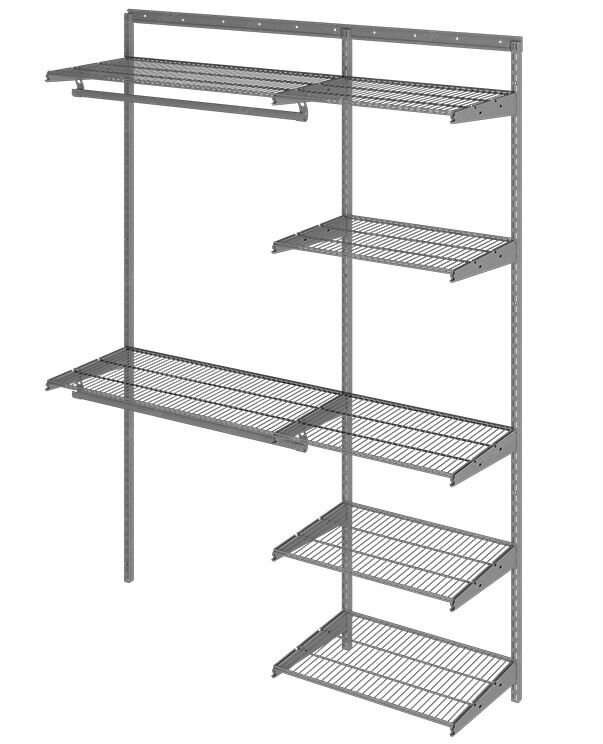 Гардеробная система хранения практик Optima G150 графит 2050x1600x450 мм 7 полок