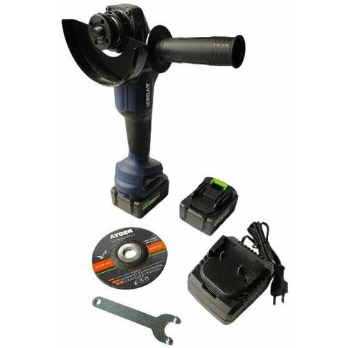 AYGER Машина углошлифовальная аккумуляторная бесщеточная AG18BL4 с двумя аккумуляторами 4Ah 1329000₽