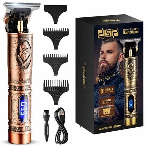 Беспроводной аккумуляторный окантовочный триммер DSP 90393 машинка для стрижки волос и бороды с насадками под ноль 1300₽
