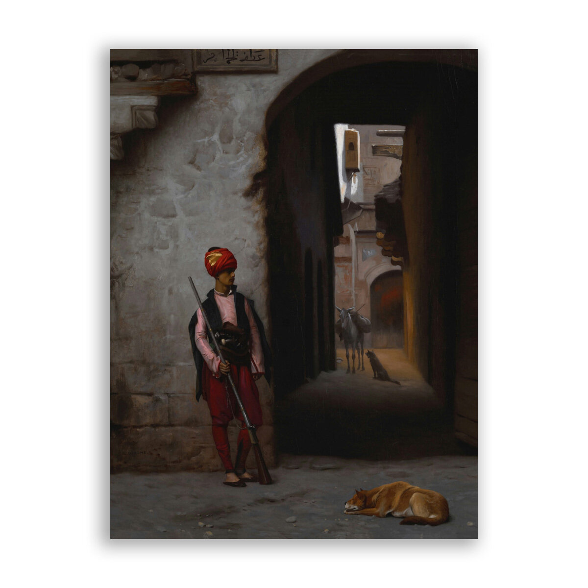 Картина на холсте, репродукция / Жан-Леон Жером - The Guard / Размер 30 x 40 см