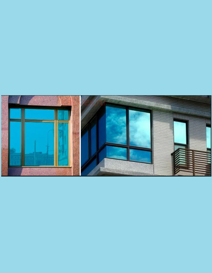 Солнцезащитная голубая зеркальная плёнка SunControl R TURQUOISE 15% (бирюза) на окна (1,52 х0.5 м) — фото 1