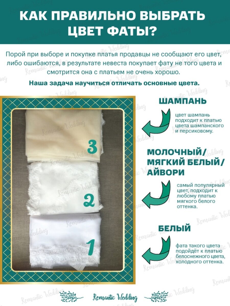 Фата Romantic Wedding свадебная, белый — фото 1