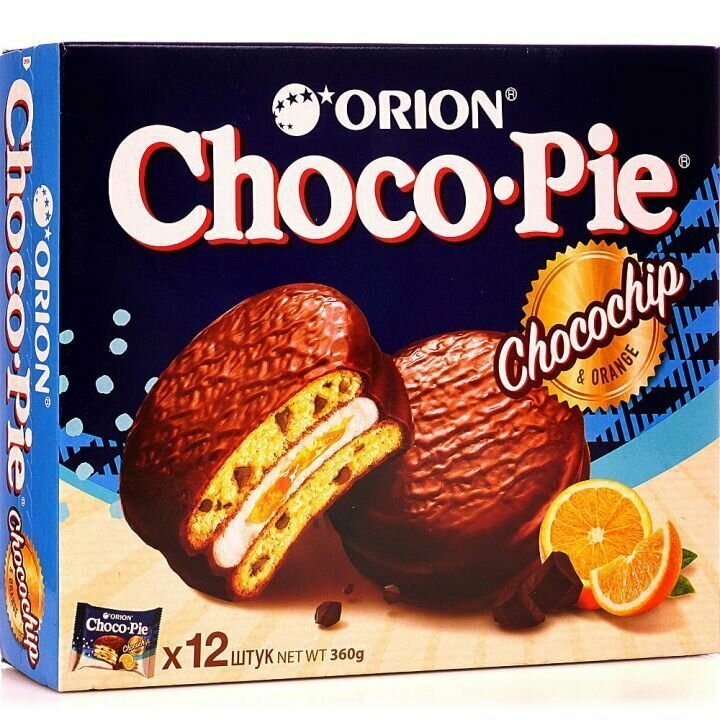 Пирожное Orion Choco Pie Chocochip & orange 360 г.