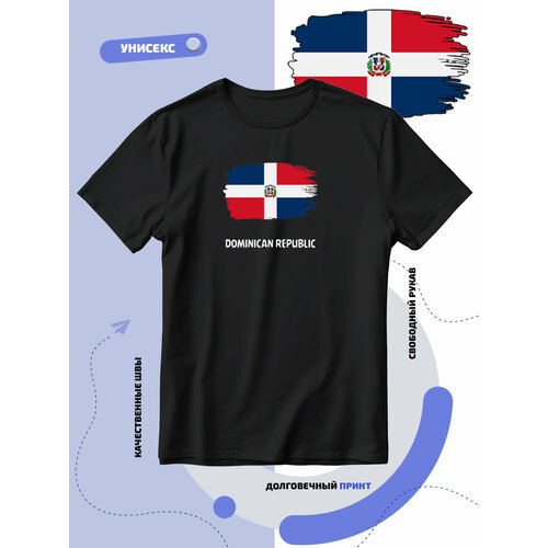 Футболка SMAIL-P с флагом Доминиканы-Dominican Republic, размер 6XL, черный dominican republic flag dom do map for jeep van bike offroad dominican coat of arms sticker decal vinyl