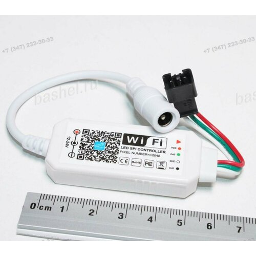 Контроллер SPI Wi-Fi OG-LDL29 12-24V, 2048pix (SPI, подключение к смартфонам на базе Android, iOS через Magic Home Pro) wifi контроллер rgb для светодиодных лент с пультом 4pin 3 цвета в одном чипе яндекс алиса tuya smartlife