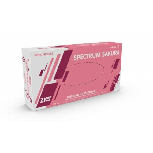 Перчатки нитриловые черные ZKS Spectrum Sakura M, 100 шт.