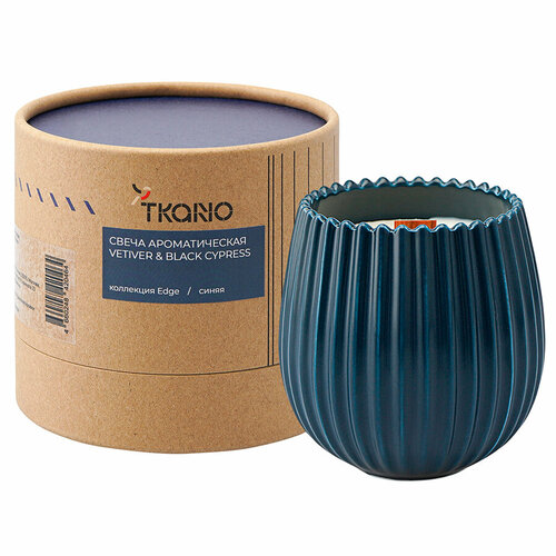 Свеча ароматическая с деревянным фитилём Vetiver & Black cypress из коллекции Edge бежевый 60 ч Tkano TK23-ARO0041