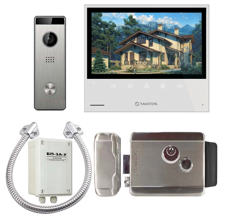Комплект видеодомофона для дома Tantos Selina HD M Wi-Fi (Tuya) и Triniti HD c замком