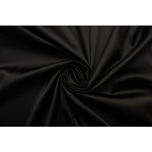 Ткань Сатин костюмный стрейч чёрный, ш140см, 0,5 м