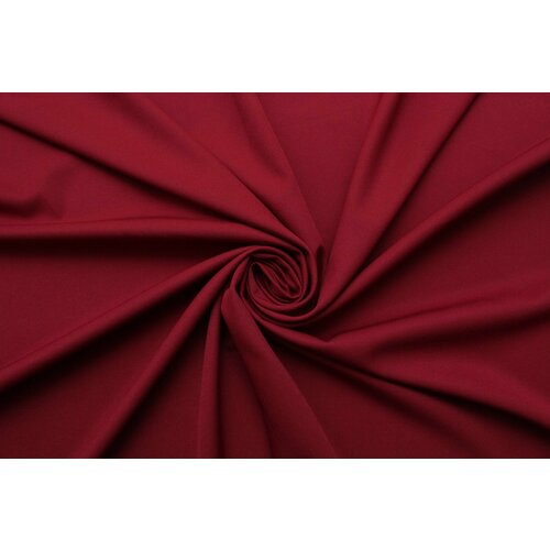 Ткань Креп стрейч костюмно-плательный тёмно- бордовый, ш148см, 0,5 м ткань креп смесовый плательный