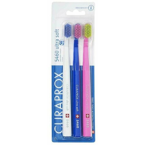 Набор зубных щеток CURAPROX CS 5460/3 ultrasoft, d 0,10 мм (3 шт.) набор зубных щеток curaprox cs 5460 черный и белый