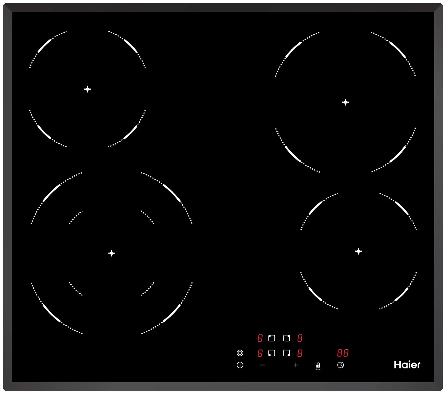 Электрическая варочная панель Haier HHY-C64DVB, черный