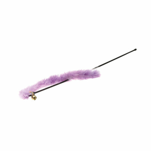 Игрушка для кошек дразнилка фиолетовая, с хвостом и колокольчиком