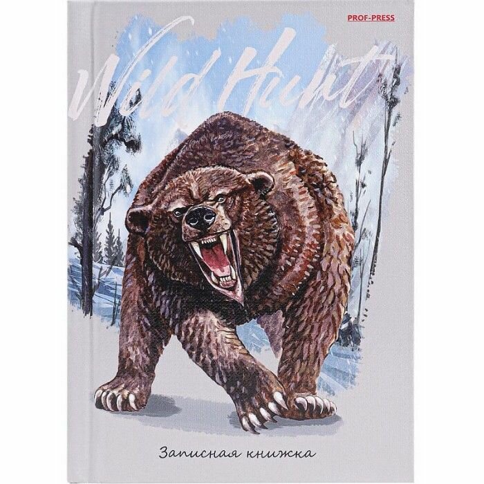 Записная книжка. А6 80л свирепый медведь (80-6464) 7БЦ, глянц. ламинир, лен ПП-00189109