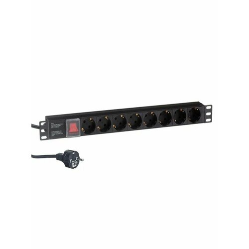 Блок розеток ExeGate ServerPro PDU-19H803 8шт, 1U, 19, 2 м блок розеток exegate serverpro pdu 19h803 8шт 1u 19 2 м