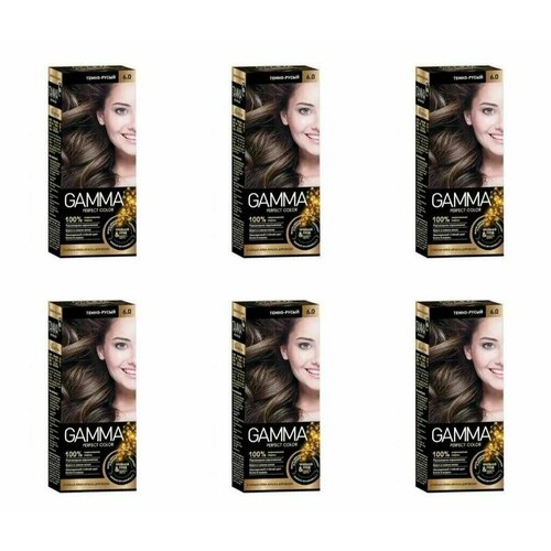 Свобода Краска для волос Gamma Perfect Color 6.0 темно-русый, 50 мл, 6 шт