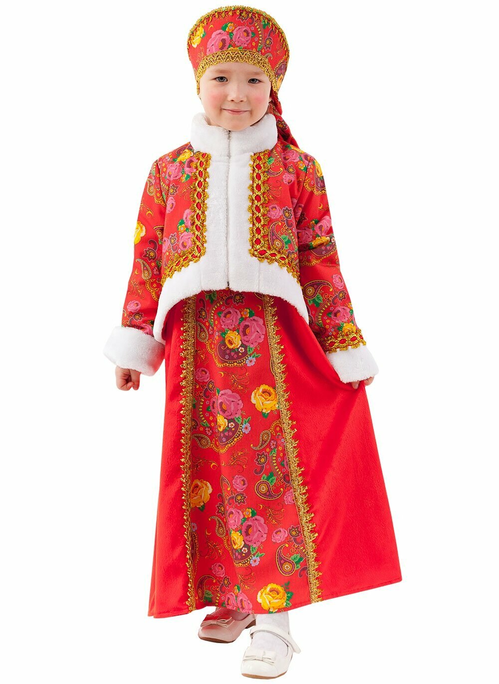Костюм Масленица, русский народный, для девочки, размер 32, рост 122 см, на 7 лет , Батик