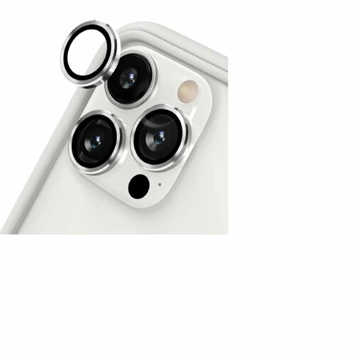 Защитное стекло на камеру для iPhone 15 Pro 6.1/15 Pro Max 6.7 ANANK AR Circle Lens Guard with Anti-reflective coating (White Titanium)