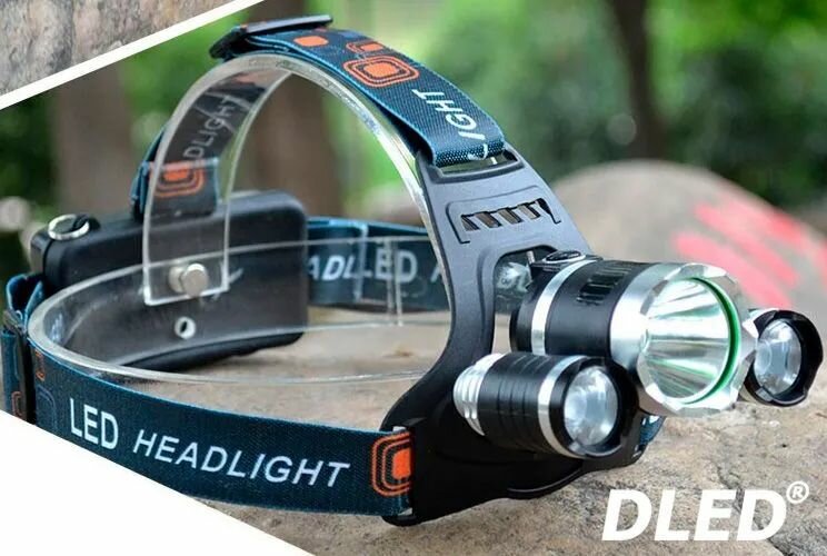 Налобный фонарик DLED Q7 с регулируемыми углами и световым потоком 2200 люмен