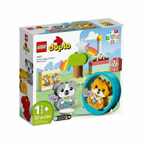 Конструктор Lego DUPLO Мой первый щенок и котёнок и их звуки 10977 уткина о мой первый счет 15 книжек кубиков