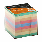 LAMARK73 Бумага для записи 90*90мм, 900 листов, цветная, в прозрачном пластиковом боксе