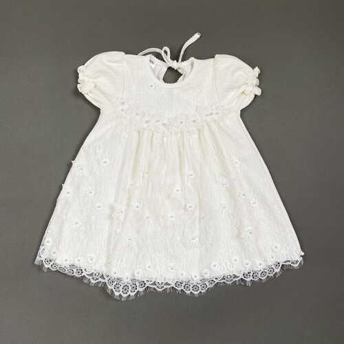 фото Платье clariss, размер (56-98) 0-3 лет, бежевый, белый