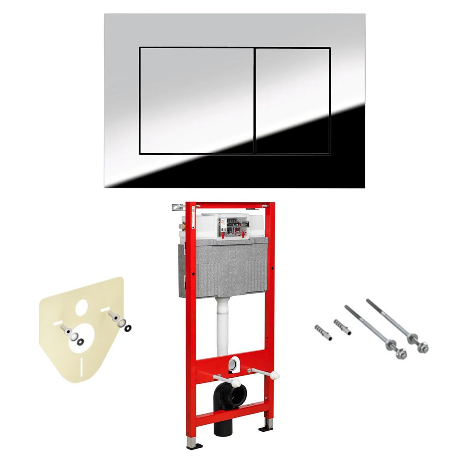 Инсталляция для унитаза комплект 3 в 1 TECE: система инсталляции для подвесного унитаза, кнопка смыва, полный набор креплений. Гарантия 10 лет