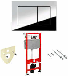 Инсталляция для унитаза комплект 3 в 1 TECE: система инсталляции для подвесного унитаза, кнопка смыва, полный набор креплений. Гарантия 10 лет