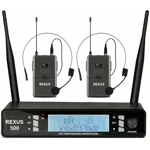 Беспроводной микрофон REXUS KM-500 HG c двумя головными микрофонами для вокала 1249000₽