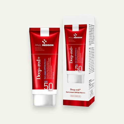 PAUL MEDISON Deep-red Sunscreen SPF50 PA+++ Успокаивающий солнцезащитный крем SPF50 PA+++ 60мл