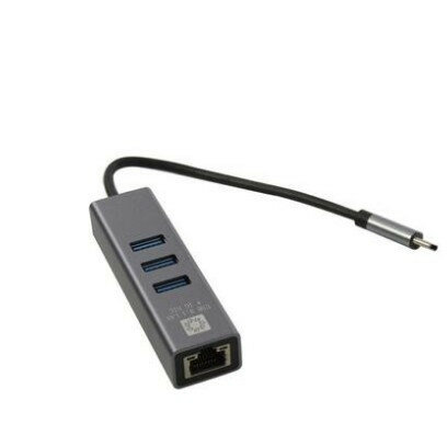 Сетевой кабель-адаптер USB 5bites Ua3c-45-12bk, Usb3.1, 3*USB3.0, RJ45 1G, серый