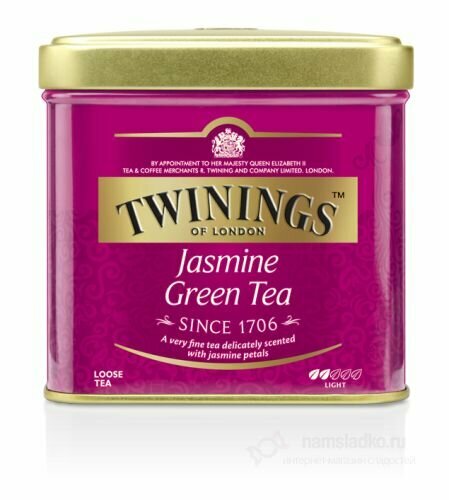 Чай Twinngs зеленый с ароматом жасмина листовой жестяная банка 100 г (из Эстонии)