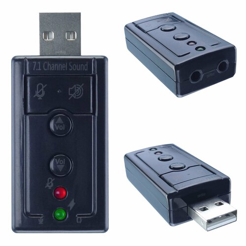 Внешняя звуковая карта 20 71 Channel Sound USB 20 jack 35мм Plug Play 420₽