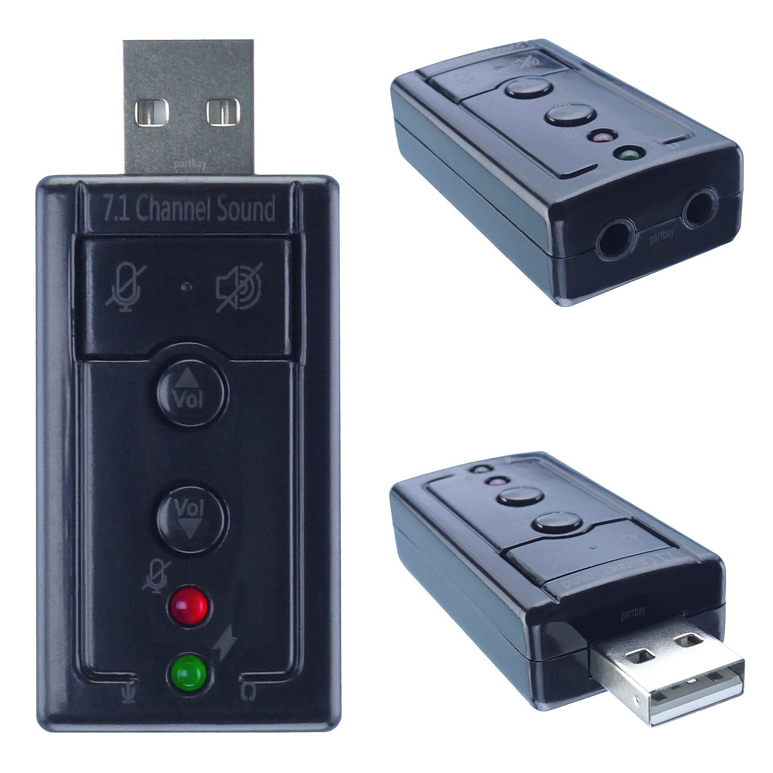 Внешняя звуковая карта 2.0 / 7.1 Channel Sound USB 2.0 jack 3.5мм Plug & Play