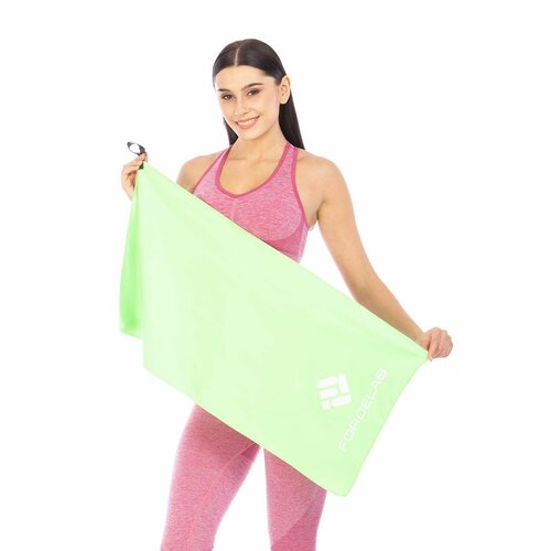 Полотенце FORCELAB маленькое спортивное быстросохнущее мягкое из микрофибры для бассейна тренировок фитнеса спорта для рук размер 40х80 зеленое 980₽