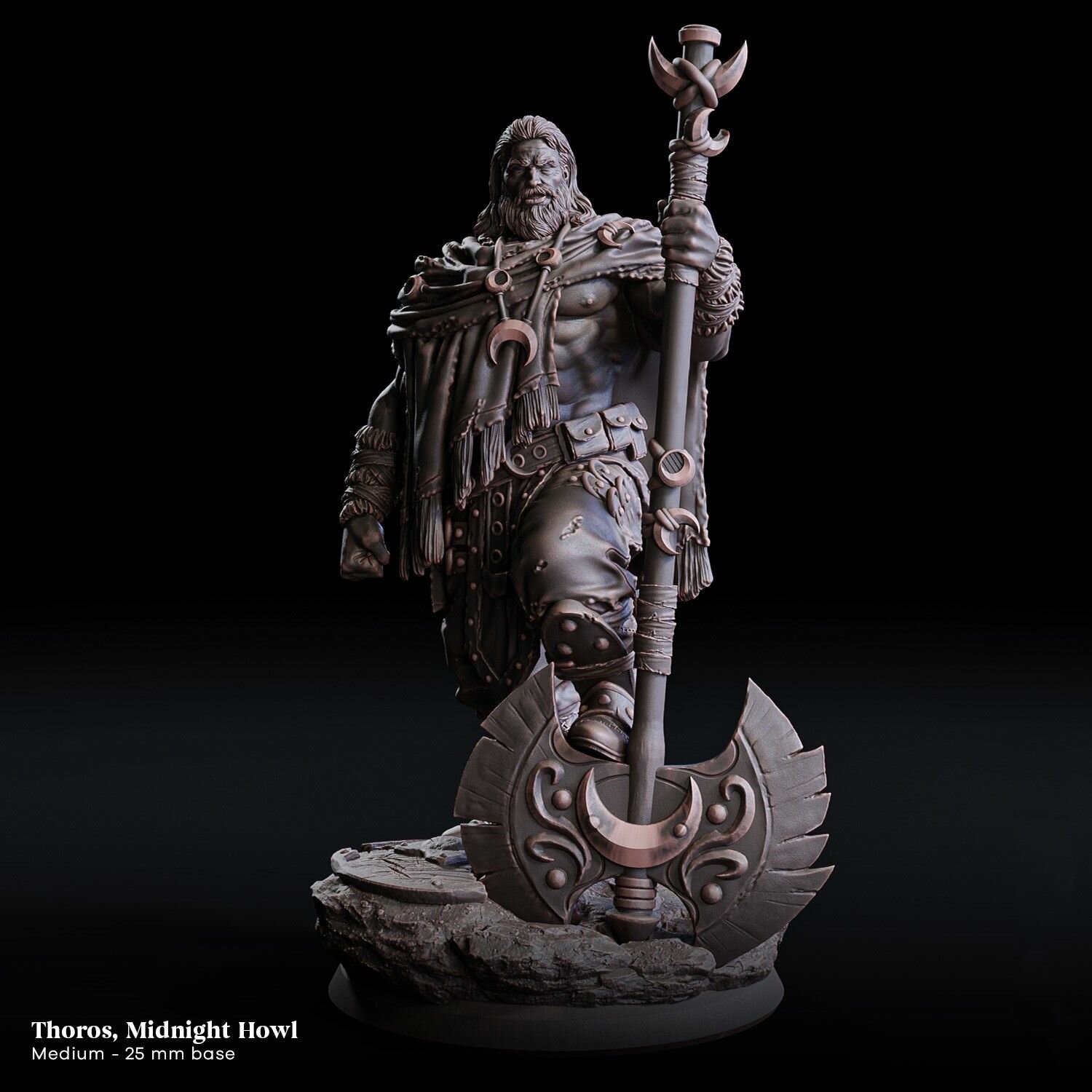 Fantasy миниатюра воин варвар С секирой игровая фигурка для раскрашивания база 25 мм