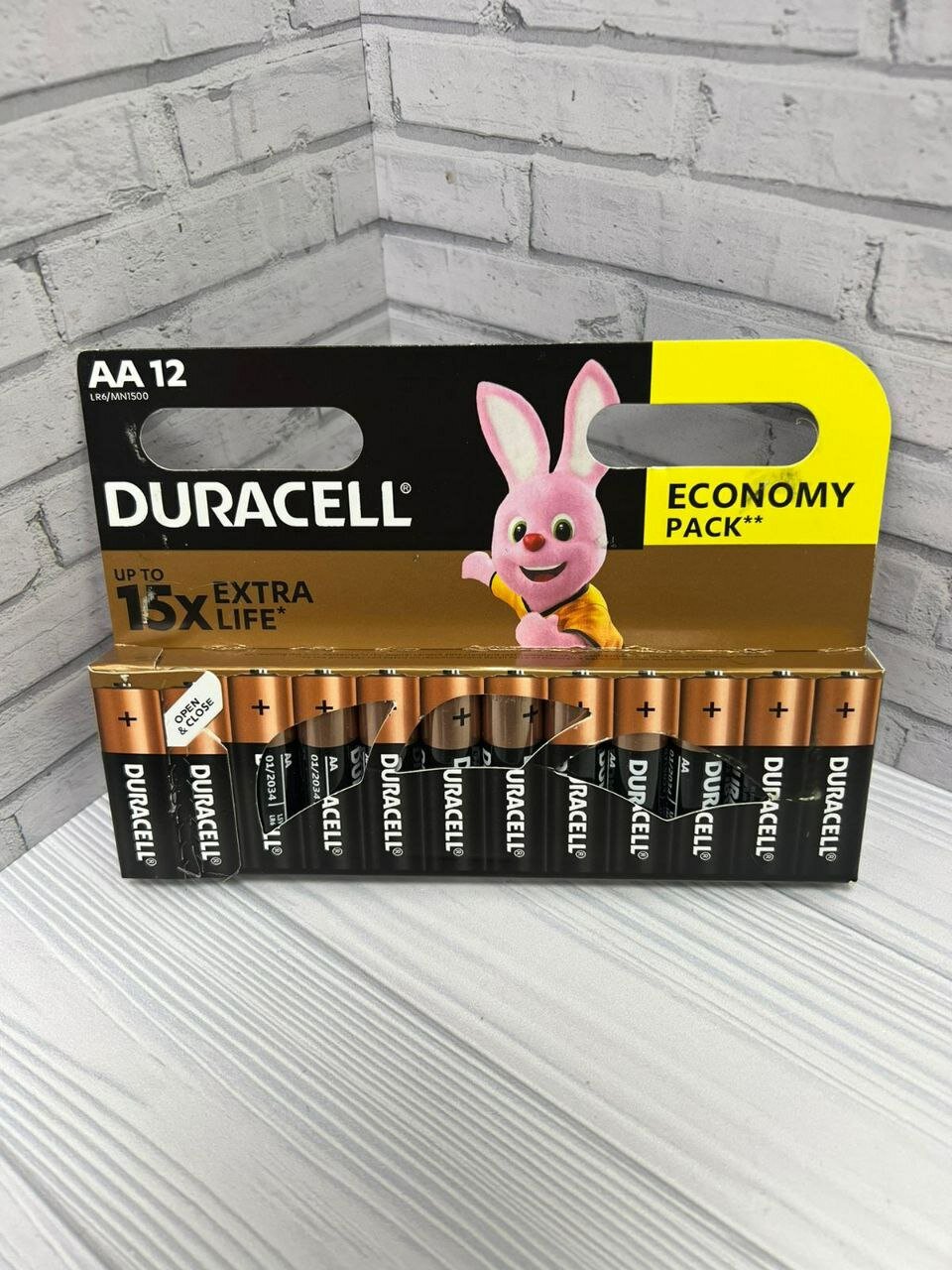 Батарейка Duracell Extra Life АА 12 элемент питания пальчиковые упаковка 12 шт.