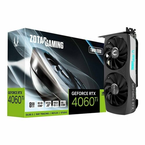 Видеокарта Zotac RTX4060Ti 8GB TWIN EDGE GDDR6 128bit 3xDP HDMI 2FAN Medium Pack 5117200₽